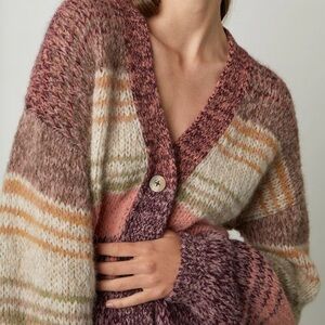 Velvet Graham & Spencer Lara Alpaca Wool Blend Button Front Cardigan in Multi L